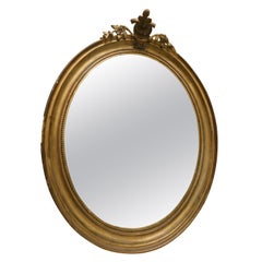 Antique Gold Wood Mirror, Wall Mirror, End of 19th Century, France