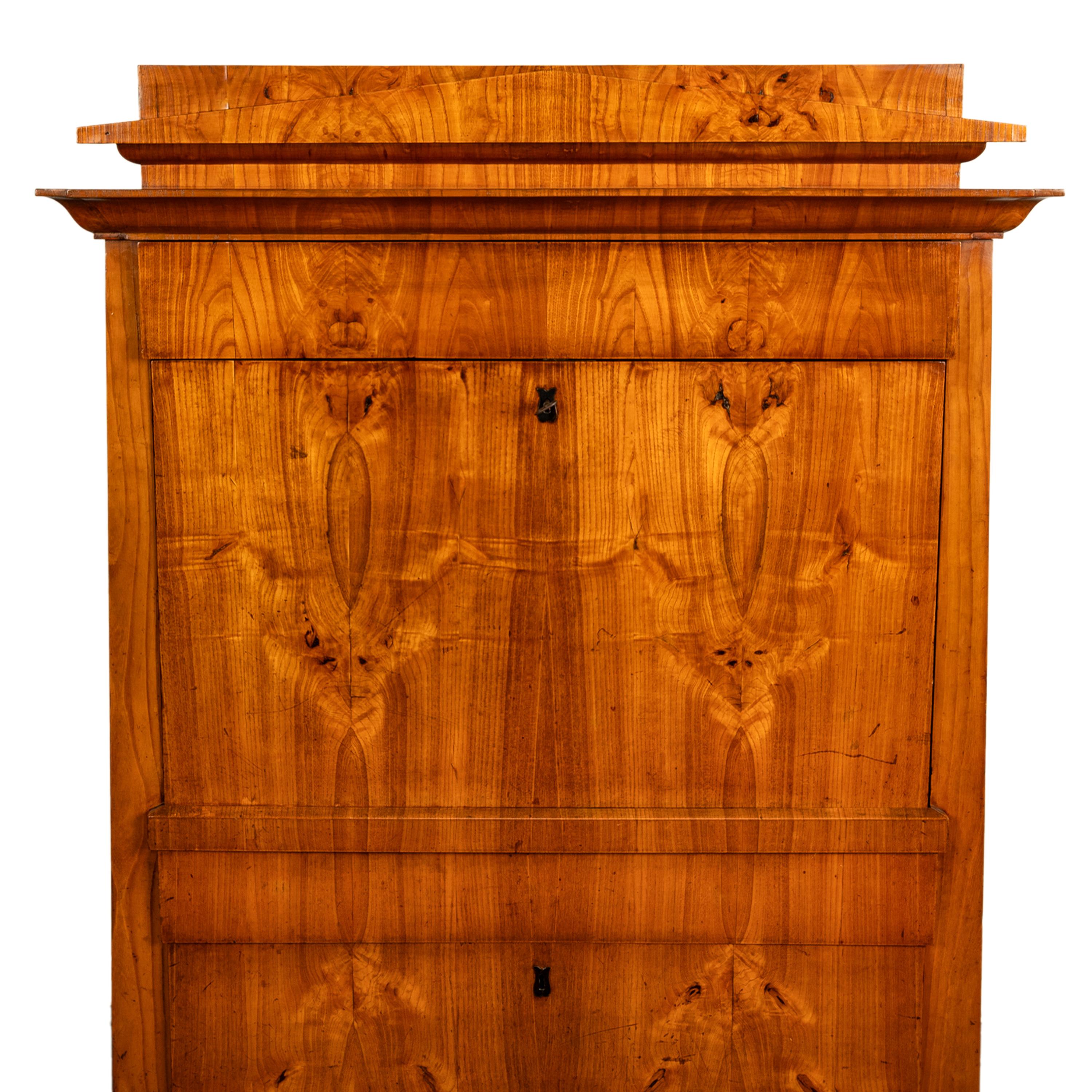 Antike Biedermeier-Schreibtisch-Sekretär-Kommode aus goldener Esche und Ebenholz Schweden 1820 11