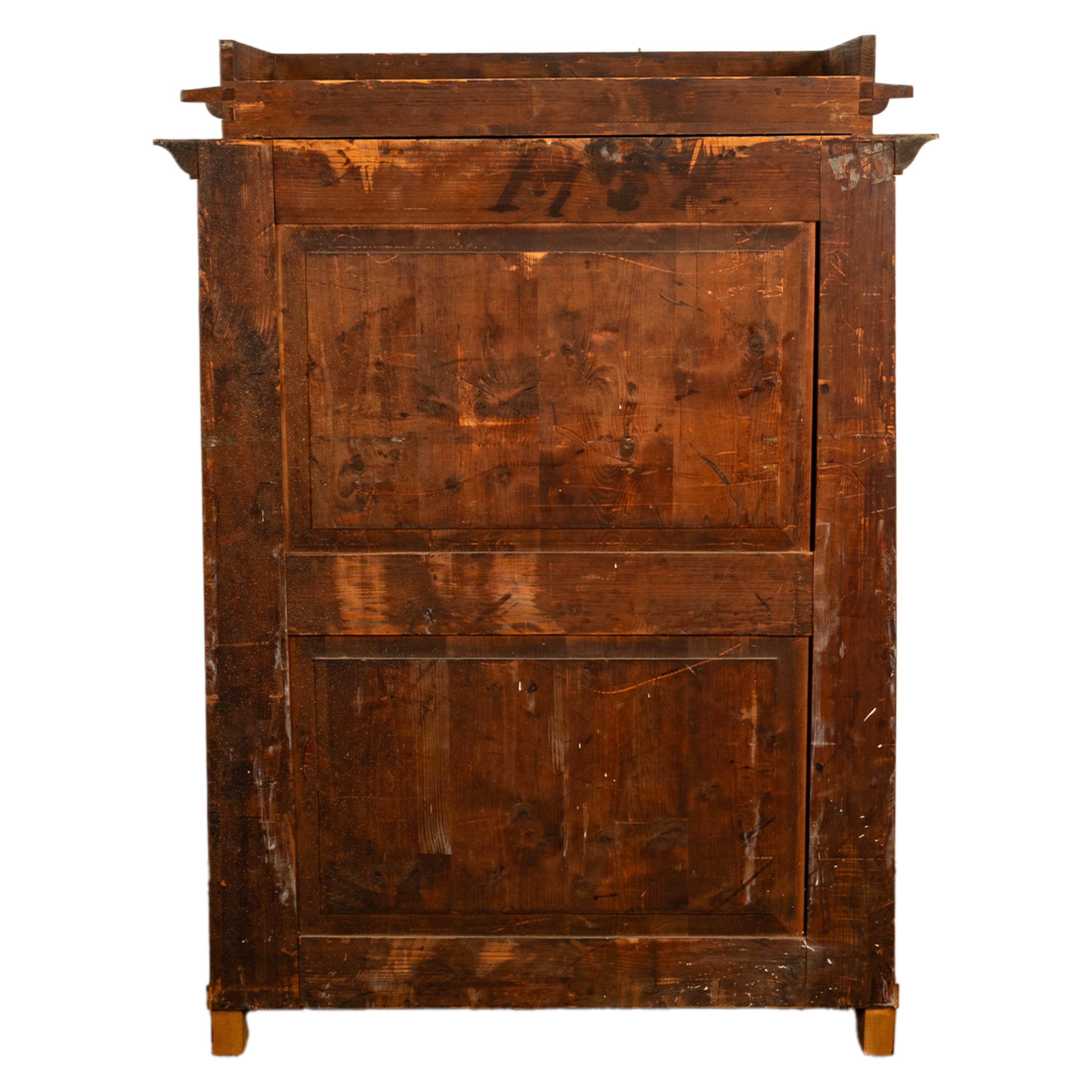 Antike Biedermeier-Schreibtisch-Sekretär-Kommode aus goldener Esche und Ebenholz Schweden 1820 13