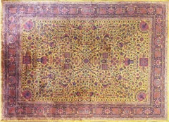 Antique Golden Manchester Kashan Carpet, The Finest, 10' x 14'