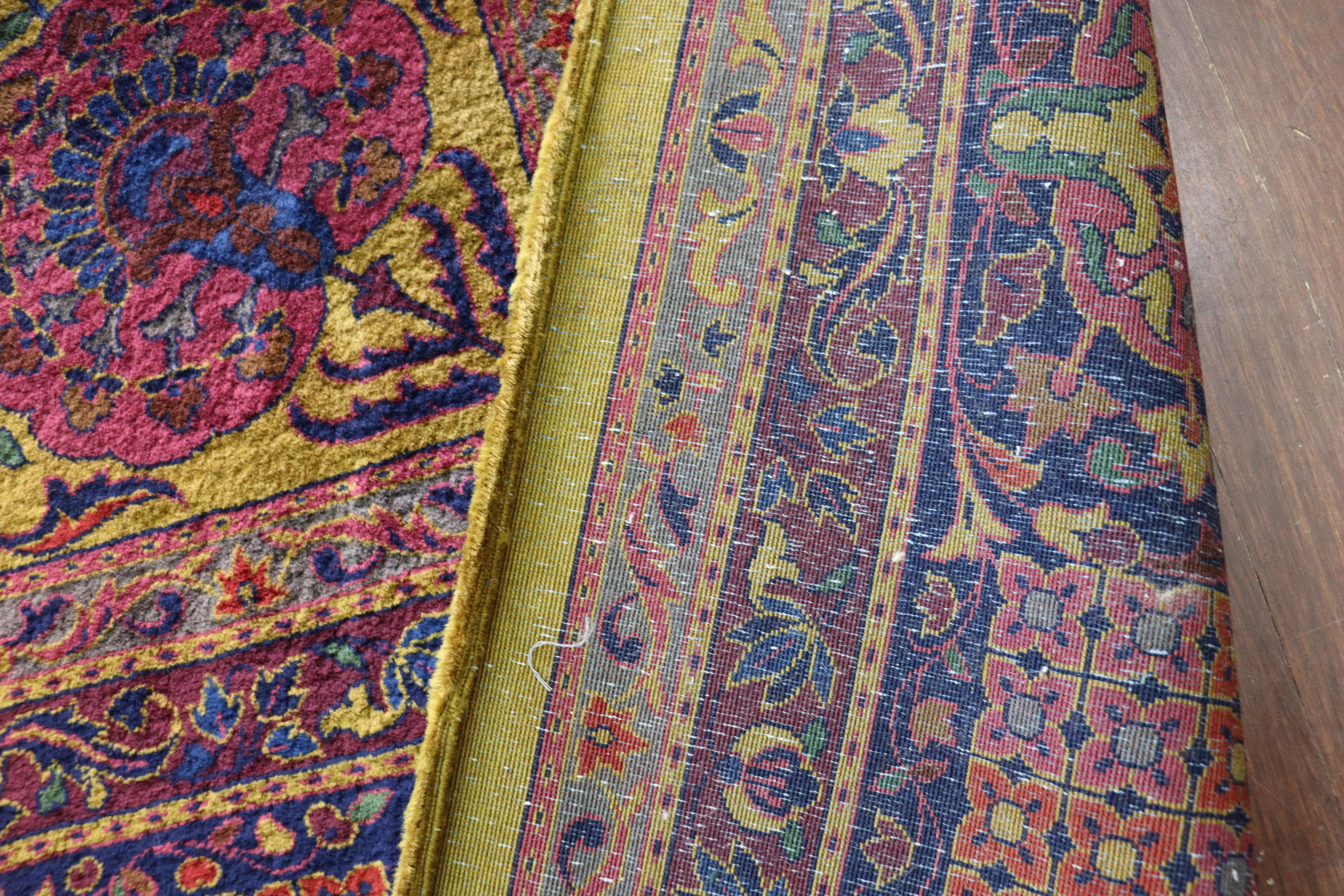 Persian Antique Golden Manchester Kashan Carpet, The Finest, 10' x 14' For Sale
