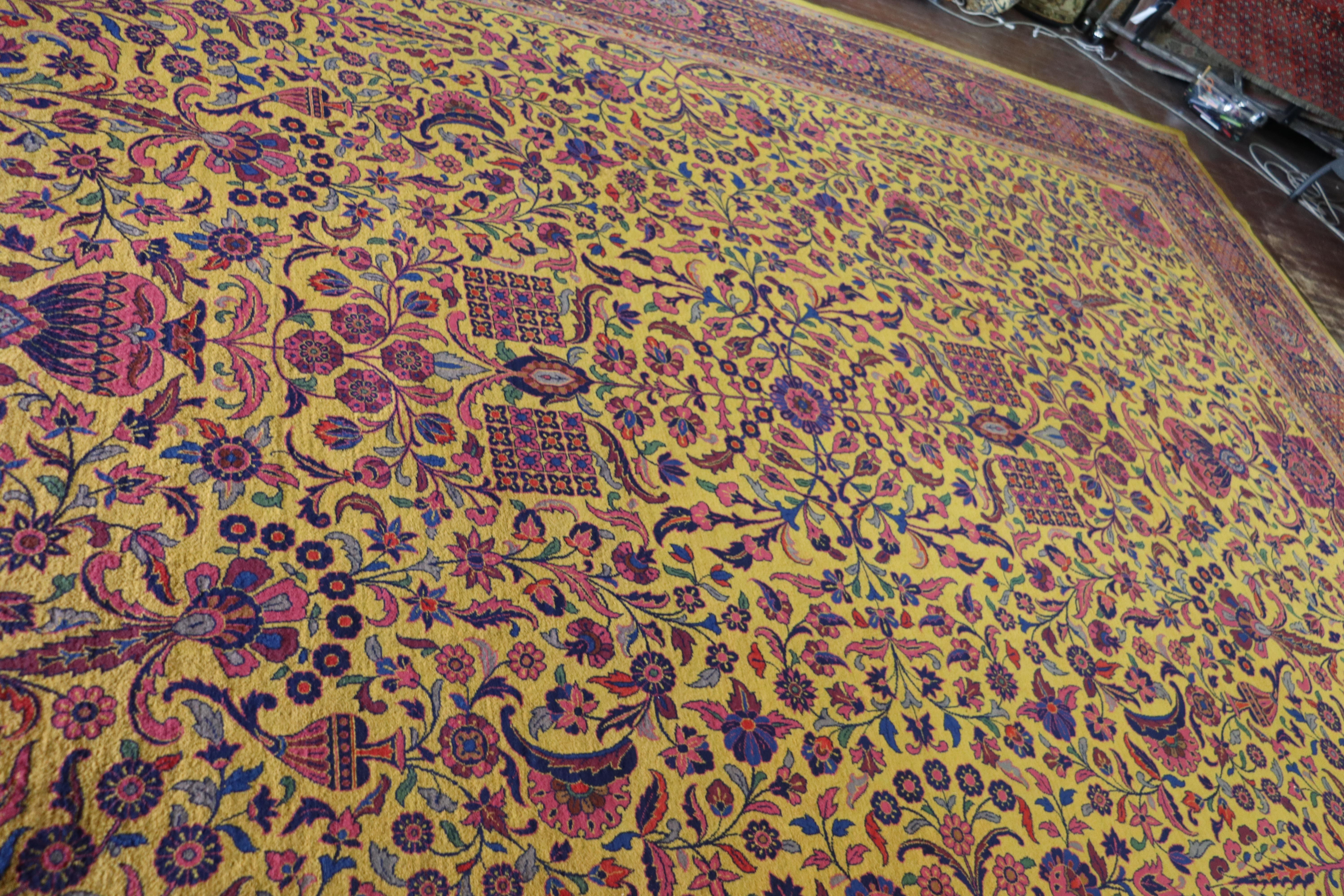 Antique Golden Manchester Kashan Carpet, The Finest, 10' x 14' For Sale 2
