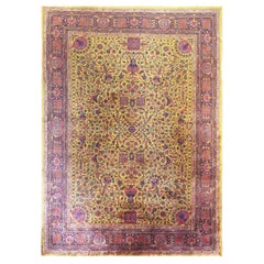 Used Golden Manchester Kashan Carpet, The Finest, 10' x 14'