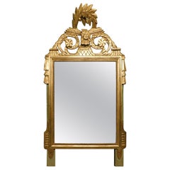 Antique Golden Mirror Wood, Floral Carved Decorations, 1800, Italy