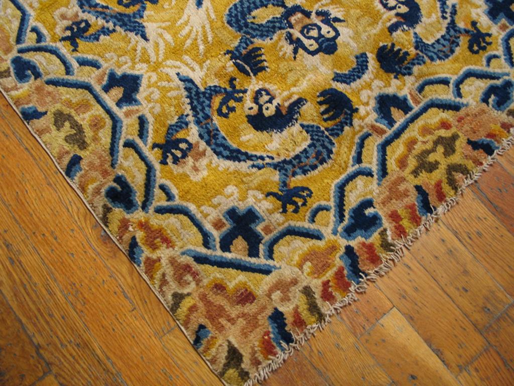 Chinese Antique Golden Ningxia Rug For Sale