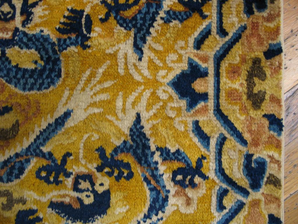 Wool Antique Golden Ningxia Rug For Sale