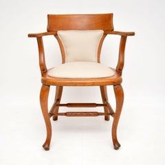 Antique Golden Oak Captains Desk Chair