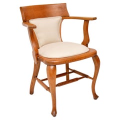 Antique Golden Oak Captains Desk Chair
