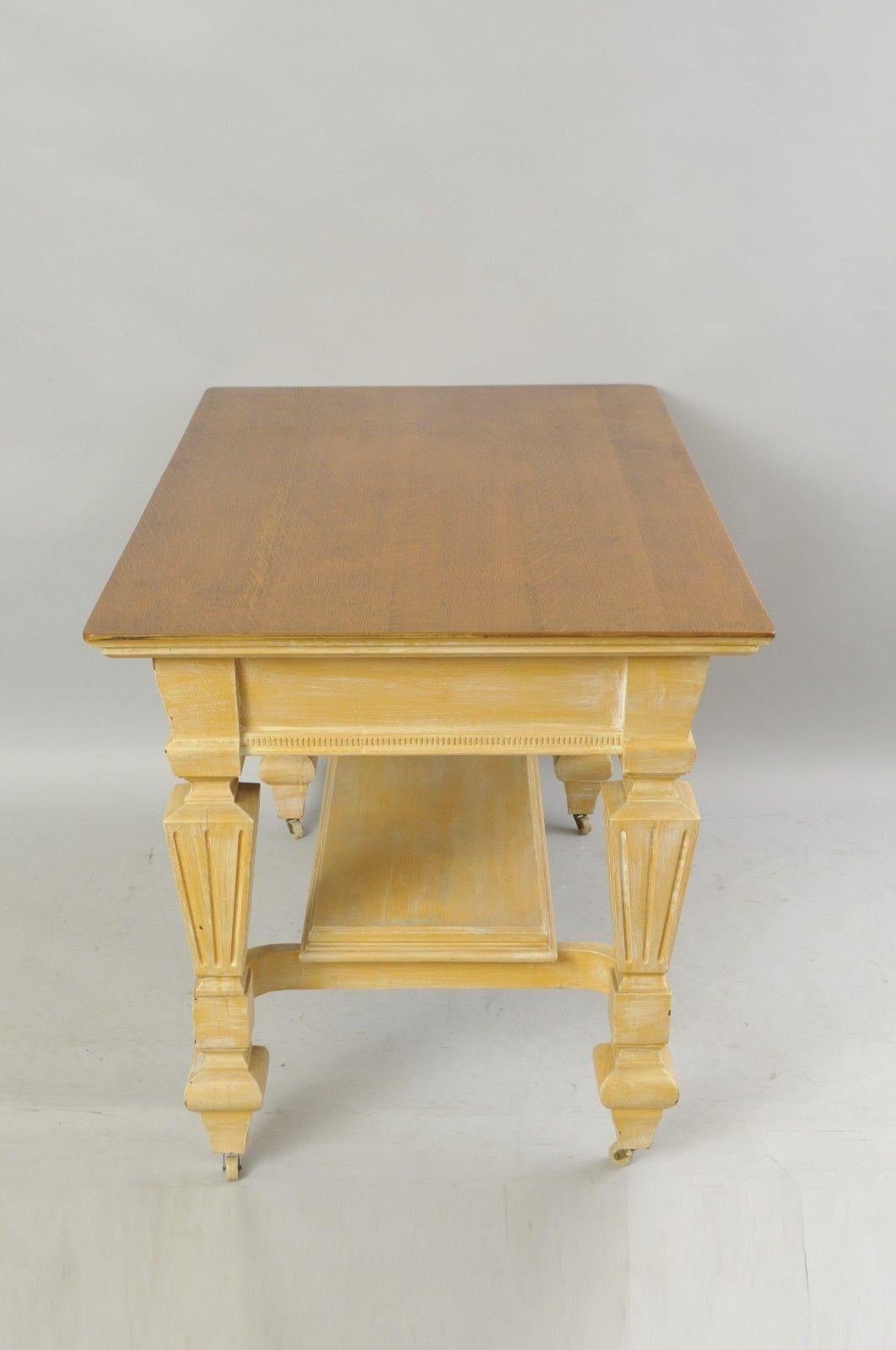 Antique Golden Oak Desk Hall Table Console Mission Arts & Crafts One Drawer 1