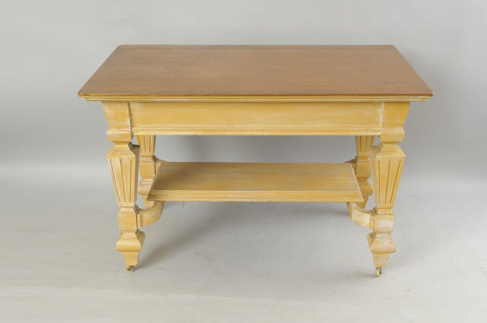 Antique Golden Oak Desk Hall Table Console Mission Arts & Crafts One Drawer 2