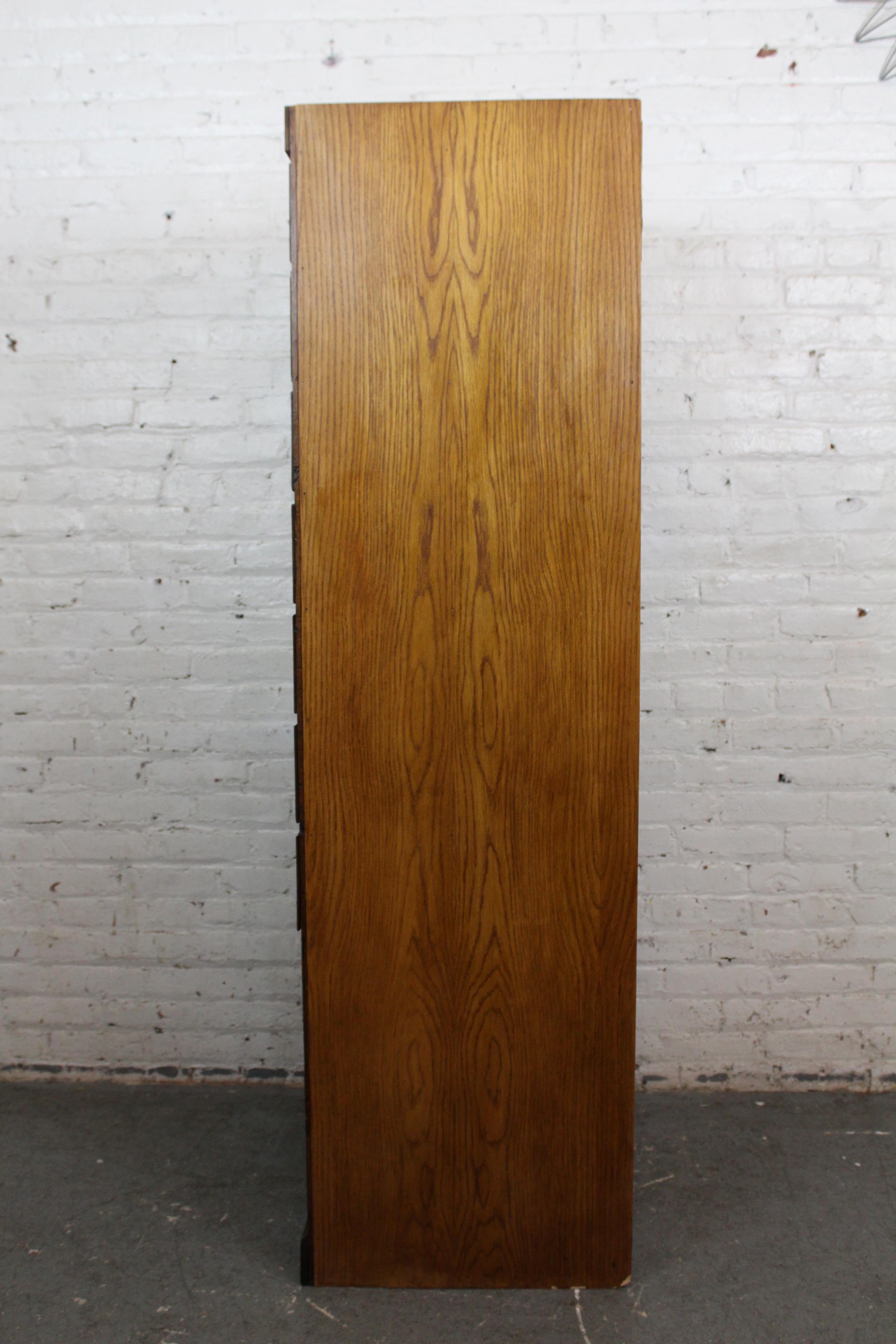Antique Golden Oak Haberdashery Cabinet by Dudley & Co. England 1