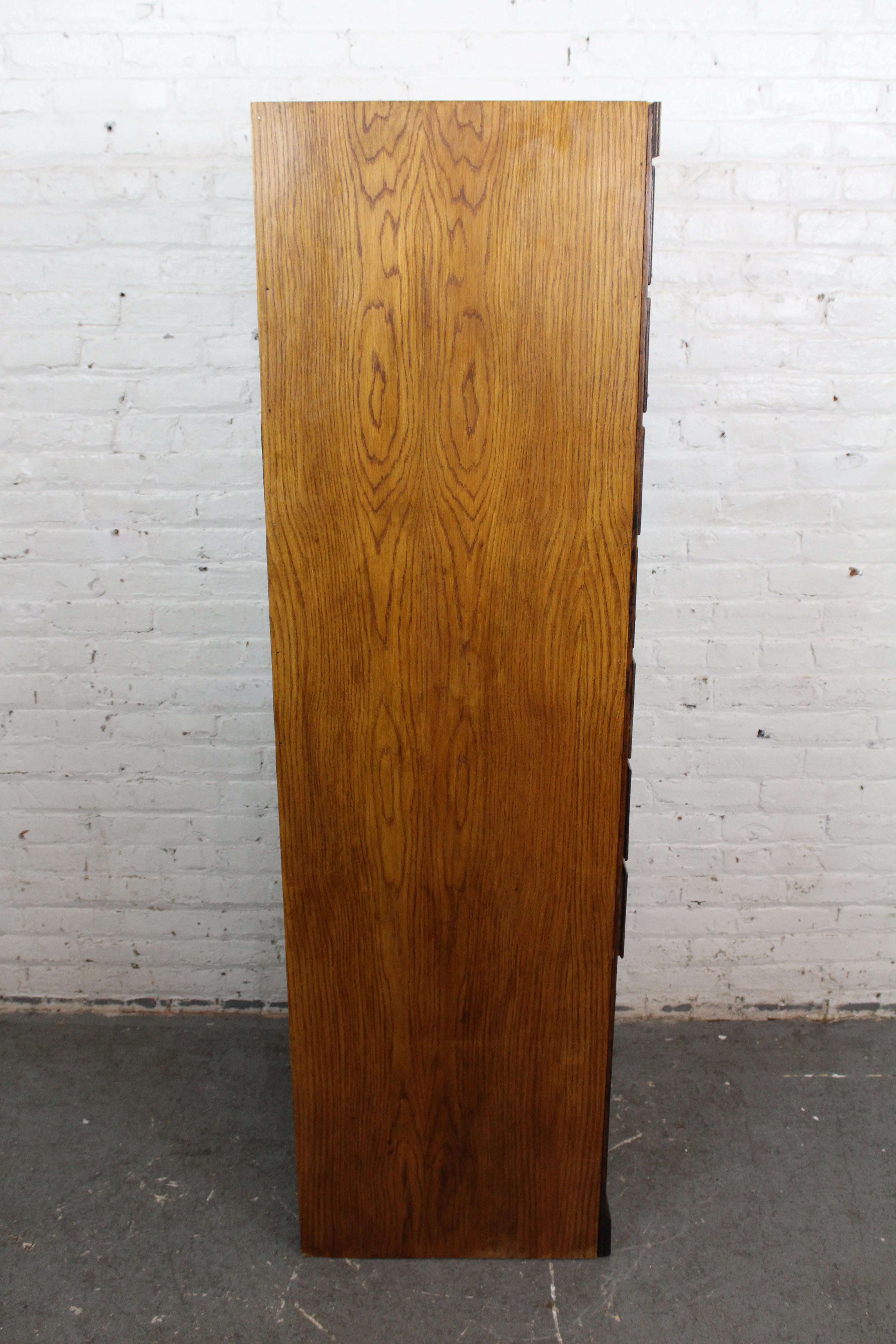 Antique Golden Oak Haberdashery Cabinet by Dudley & Co. England 3