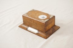 Antique Golden Oak Jewelry Box, Arts & Crafts, Card Box, Scotland 1910, H1082