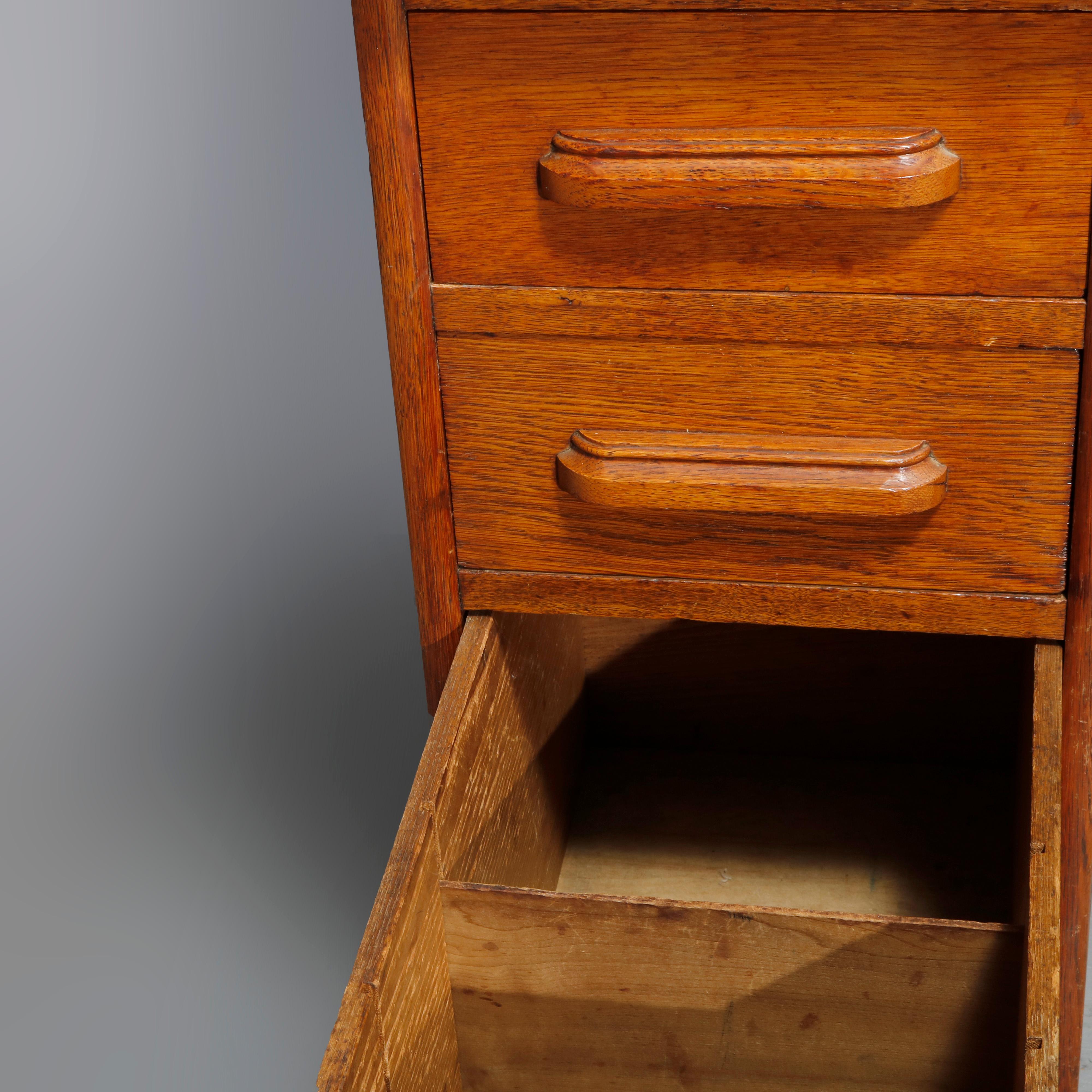 Antique Golden Oak S-Roll Top Derby School Desk, Circa 1900 6