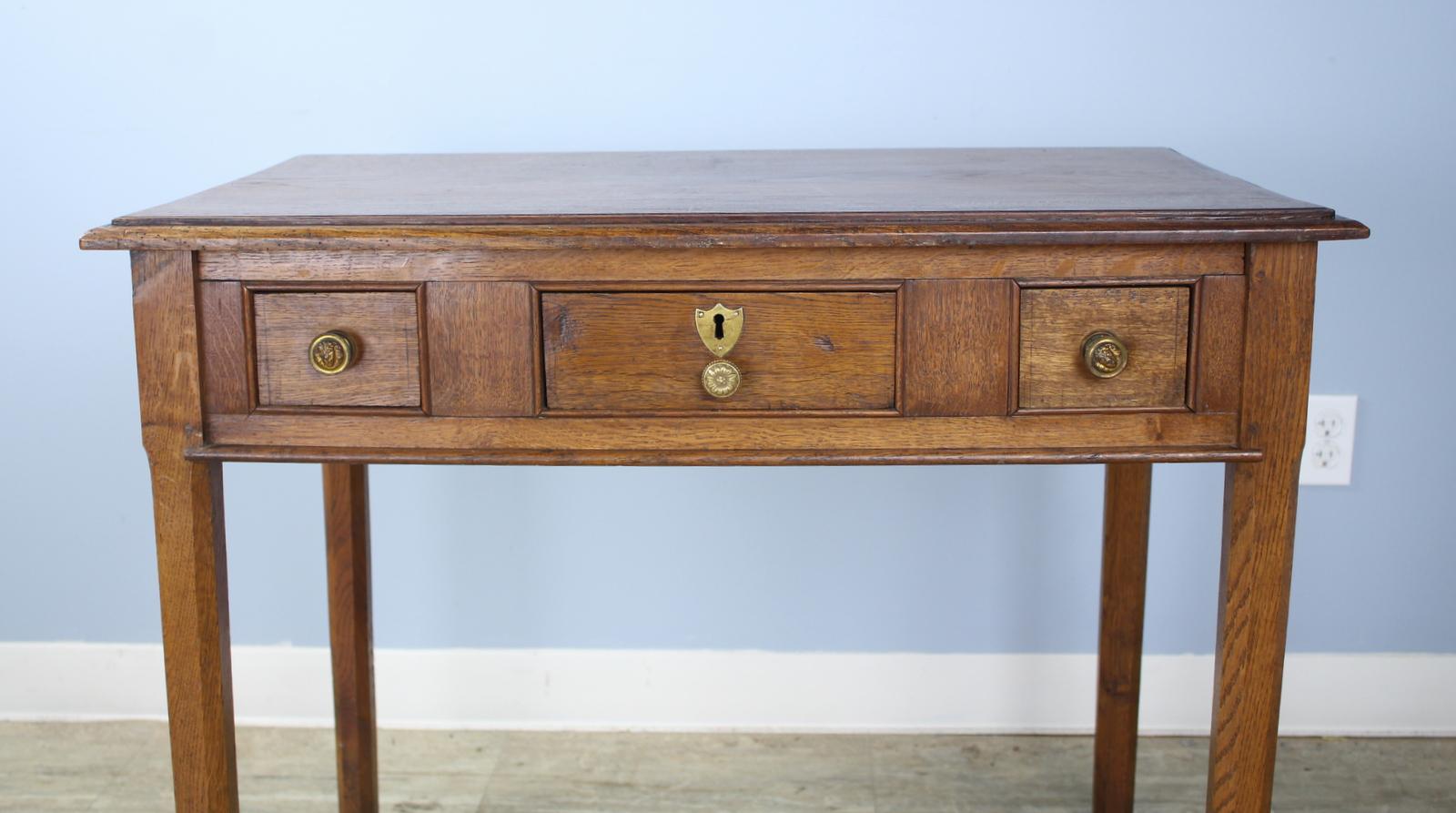 English Antique Golden Oak Side Table