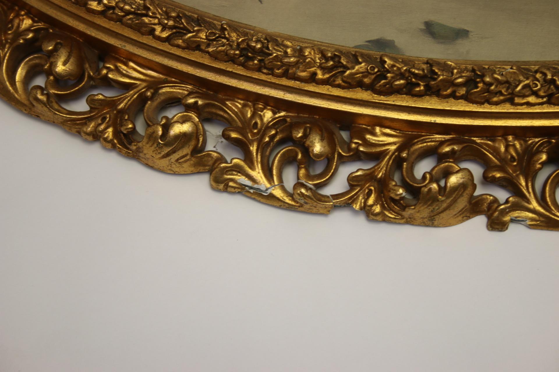 English Antique Golden Oval Wooden Frame 'Love at the First Sight'  Arthur John Elsley For Sale