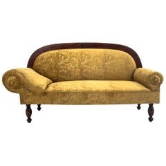 Antique Goldenrod Chaise Lounge after Renovation, circa 1880