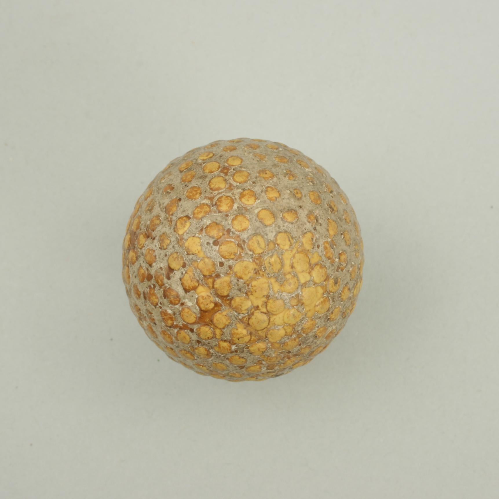 British Antique Golf Ball, Bramble Pattern Rubber Core