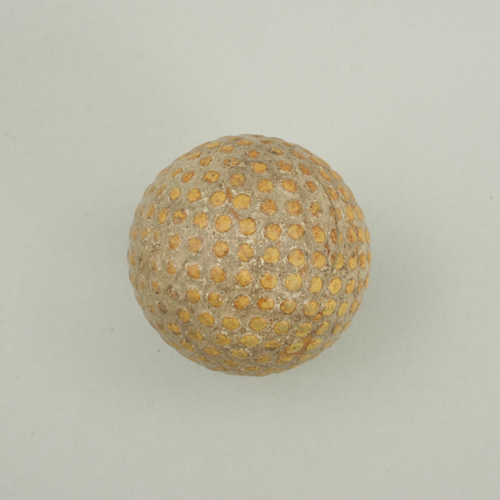 20th Century Antique Golf Ball, Bramble Pattern Rubber Core