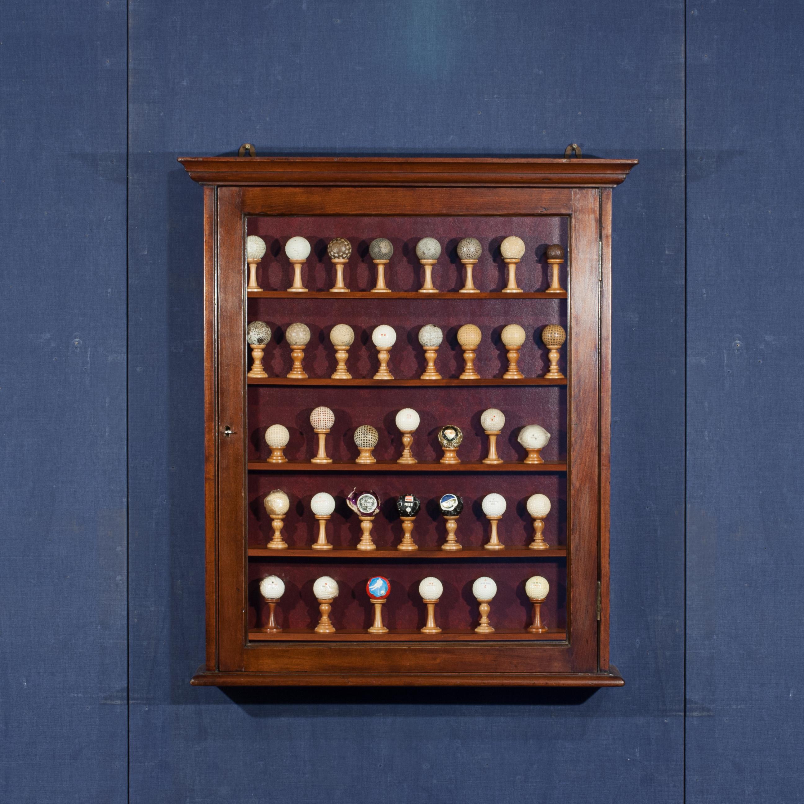 Antique Golf Ball Collection from 1890 - 1960 in Cabinet 6