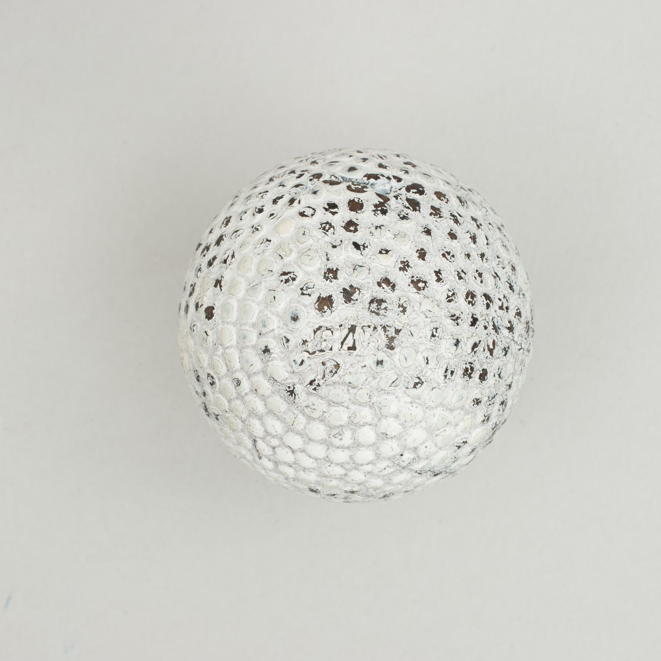 English Antique Golf Ball, ;Jenny', Bramble Pattern Rubber Core, circa 1910