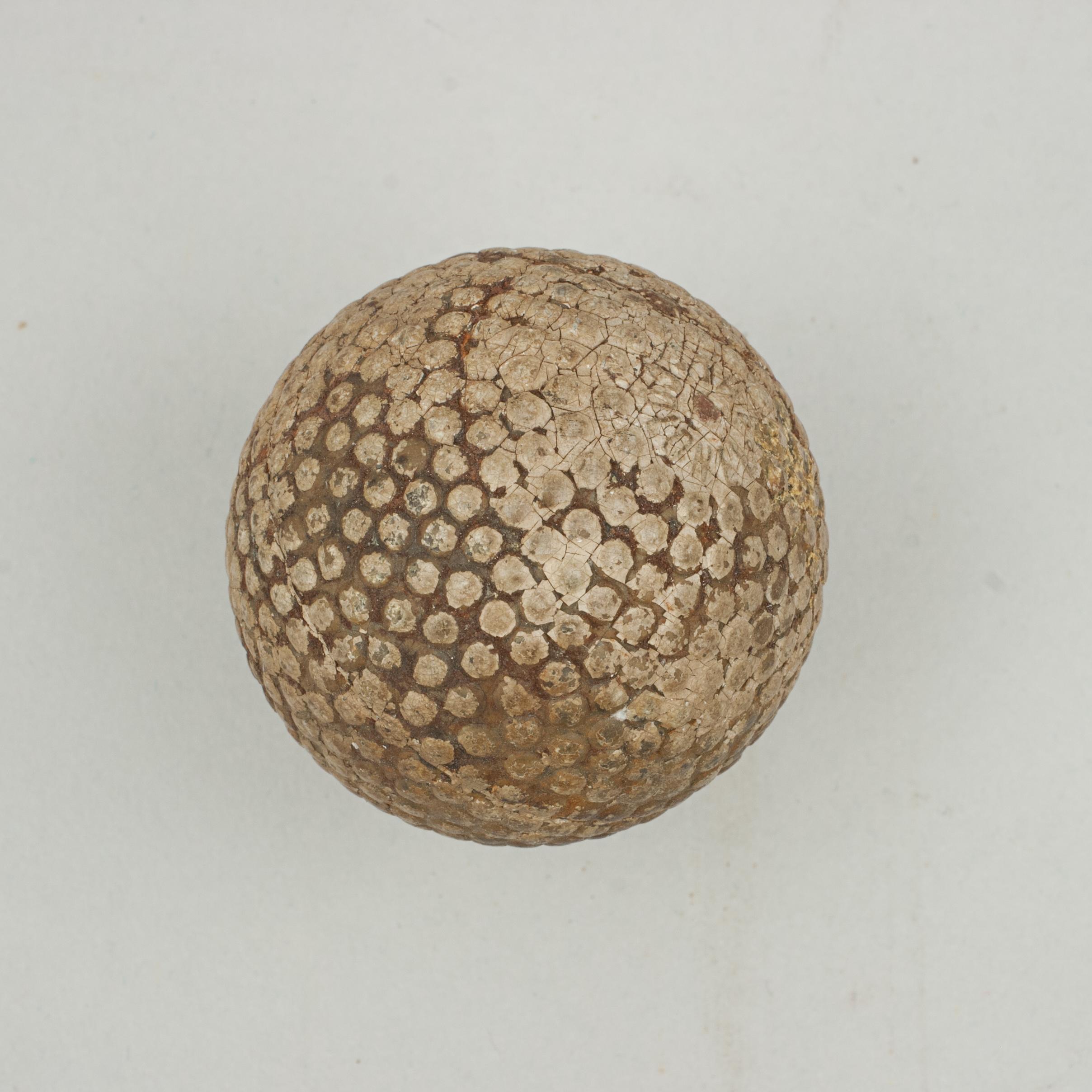 Early 20th Century Antique Golf Ball, St. Mungo Patent Colonel Bramble Pattern Golf Ball For Sale