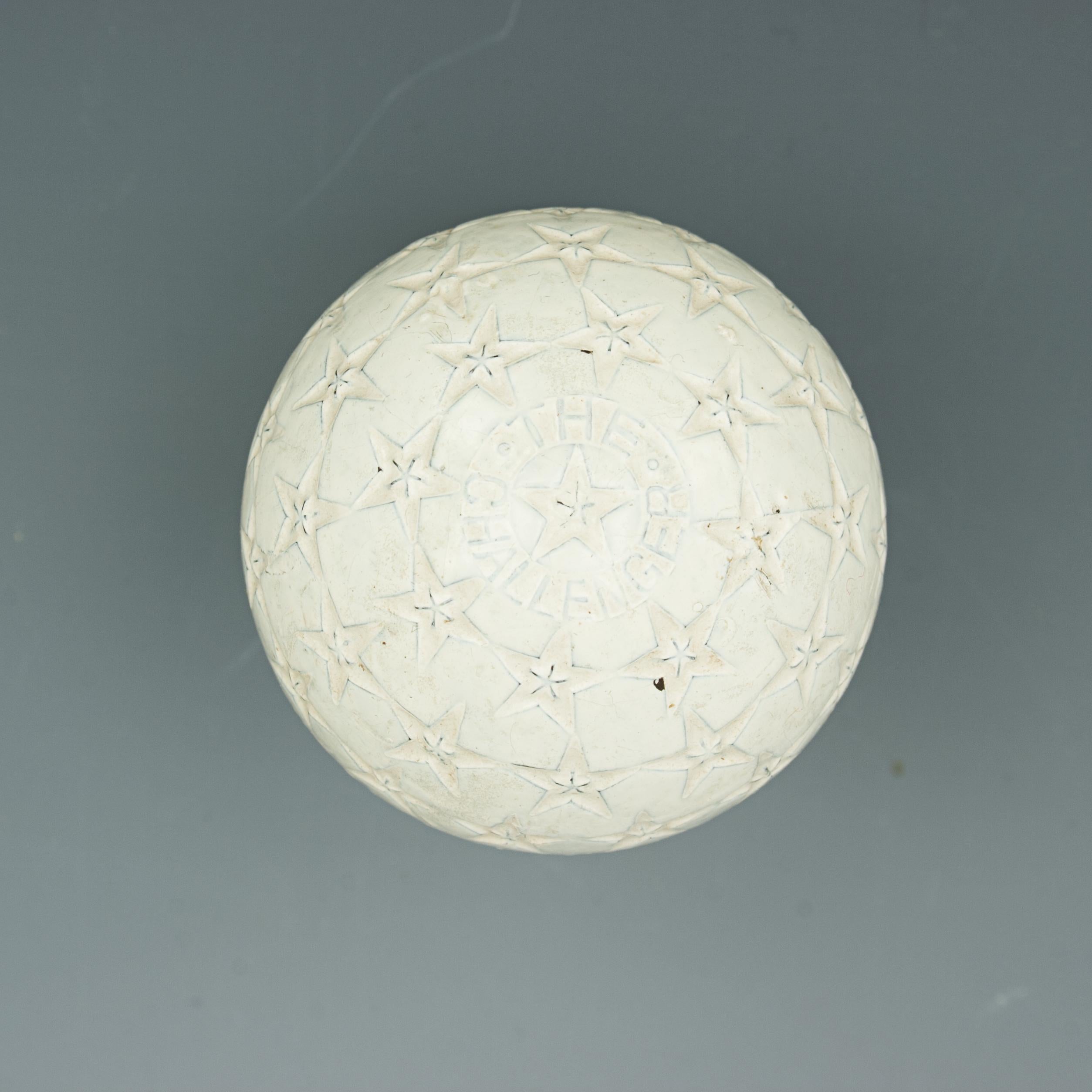 Early 20th Century Antique Golf Ball Star Challenger, Rubber Core, Star Design Pattern