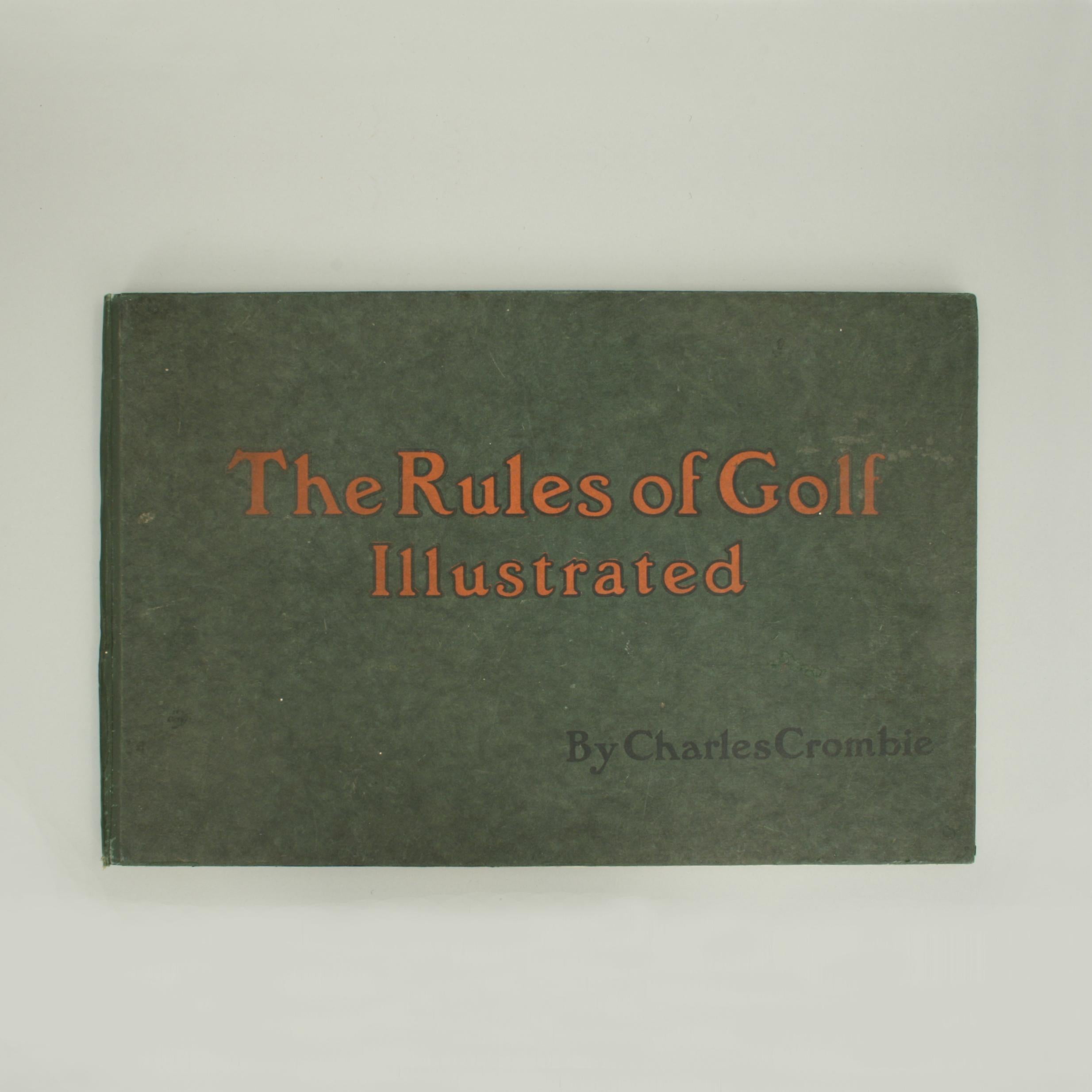 Antique Golf Book, Rules of Golf Illustrated by Charles Crombie, Perrier 9