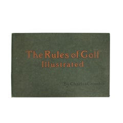 Antique Golf Book, Rules of Golf Illustrated by Charles Crombie, Perrier