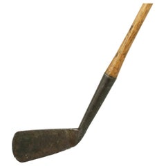 Antique Golf Club by F. H. Ayres with Hickory Shaft and Sheepskin Grip