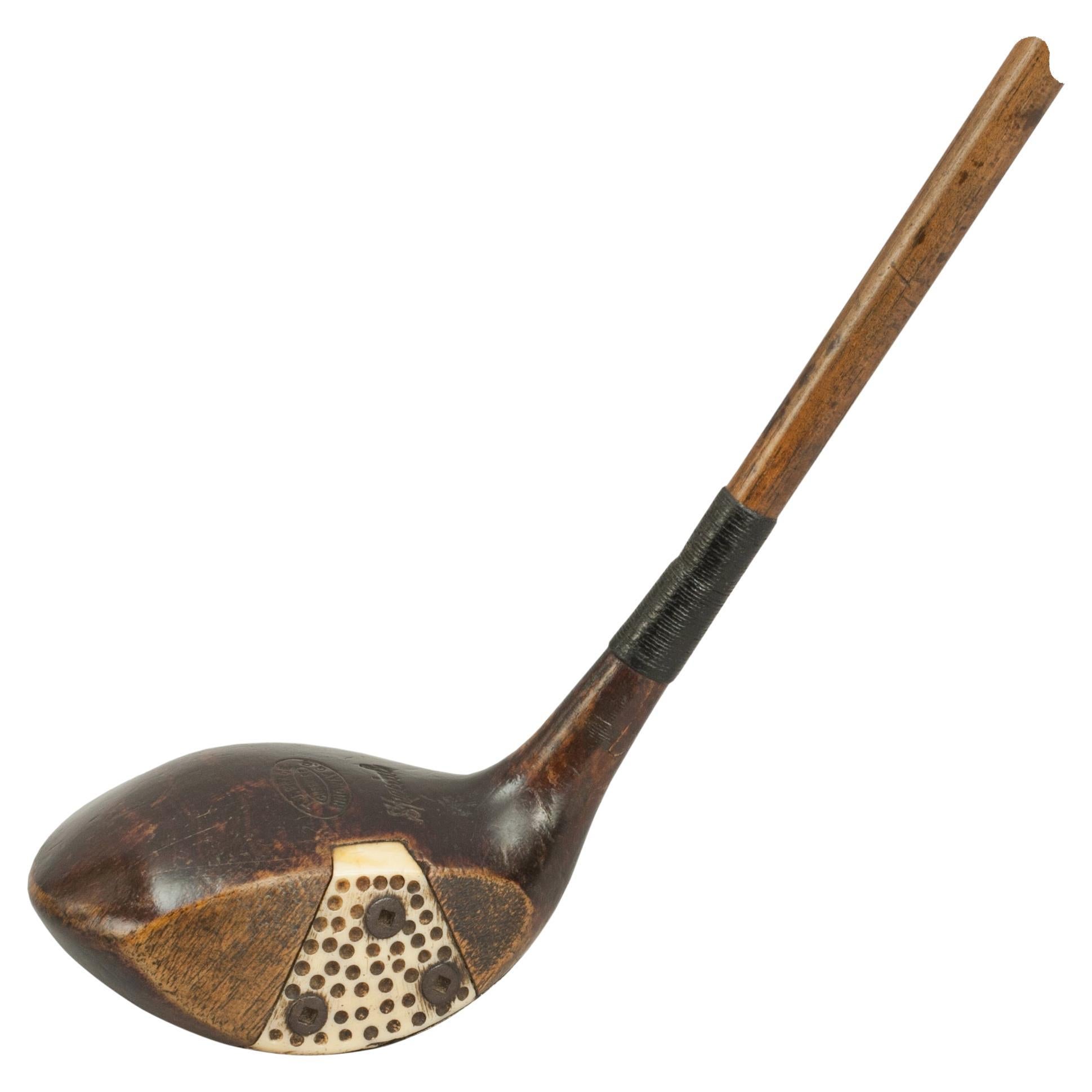 Antique Golf Club, Hickory Wood with Fancy Face