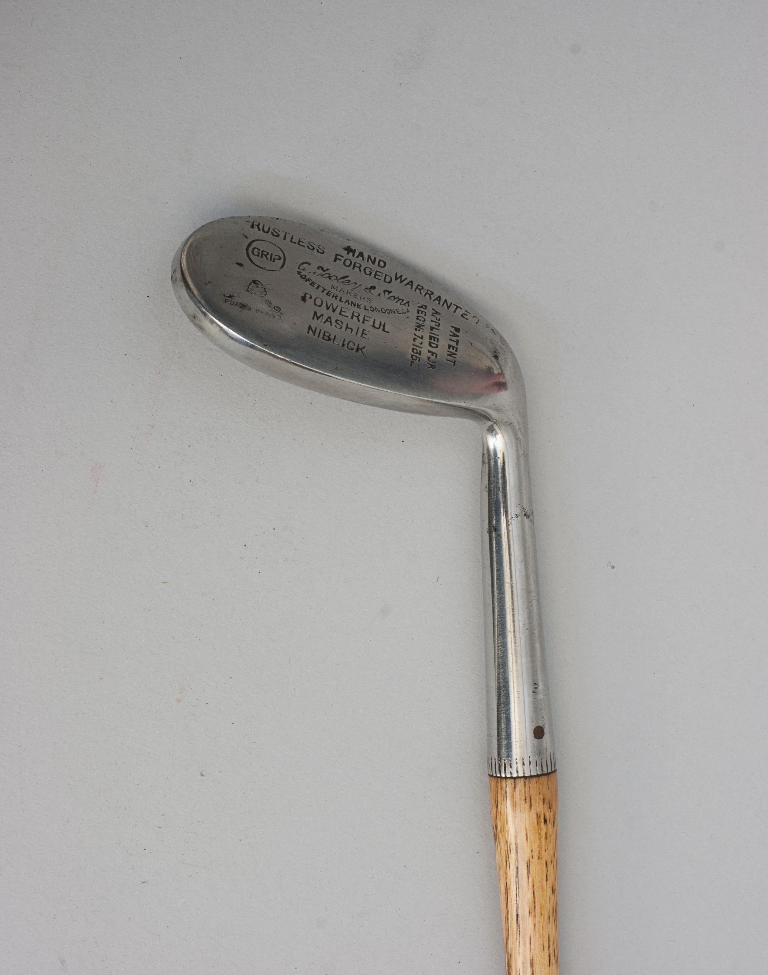 20th Century Antique Golf Club, Powerful Mashie Niblick by Charles Tooley For Sale