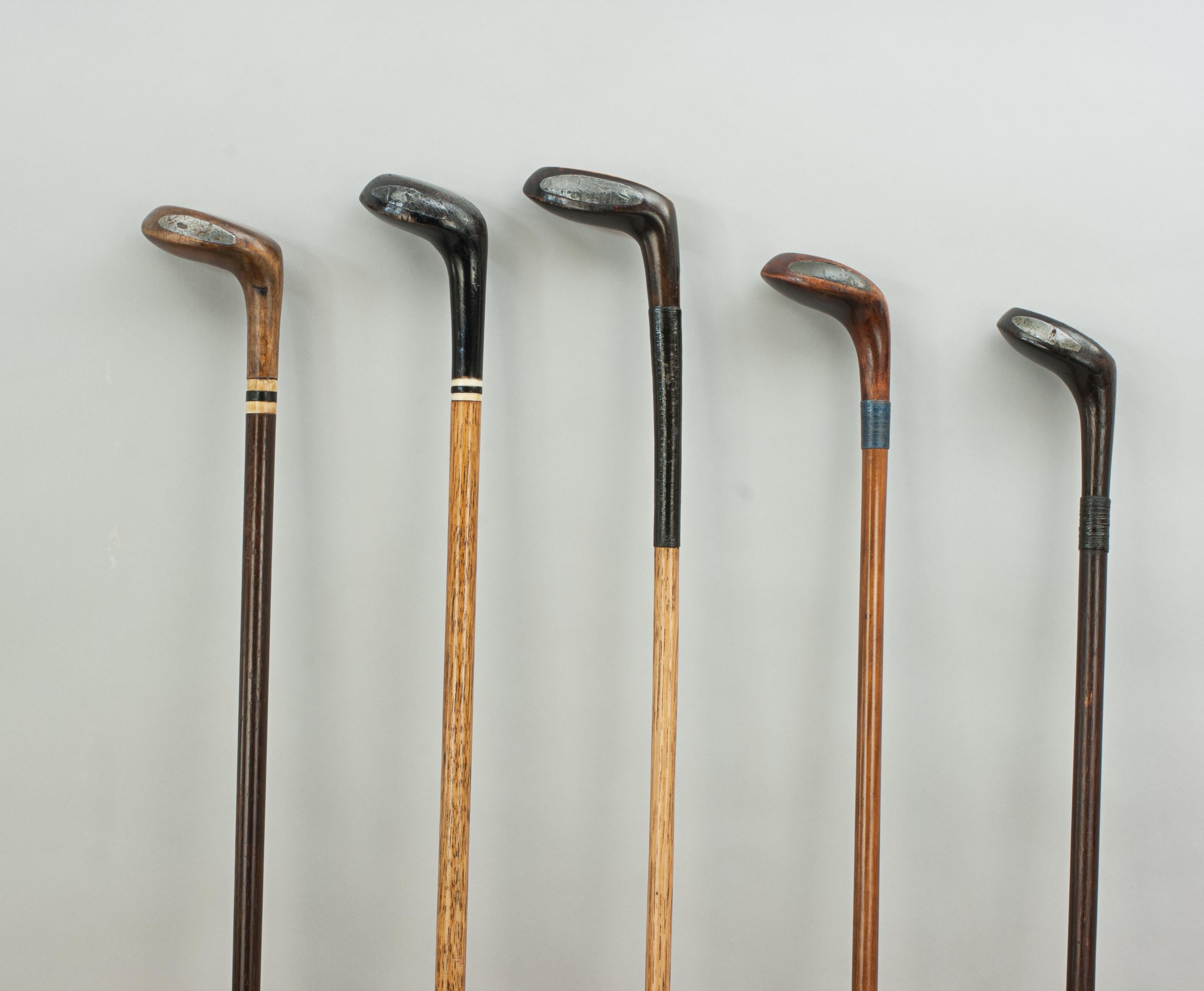 20th Century Antique Golf Club Walking Stick Collection of 16 Canes, Sunday Clubs