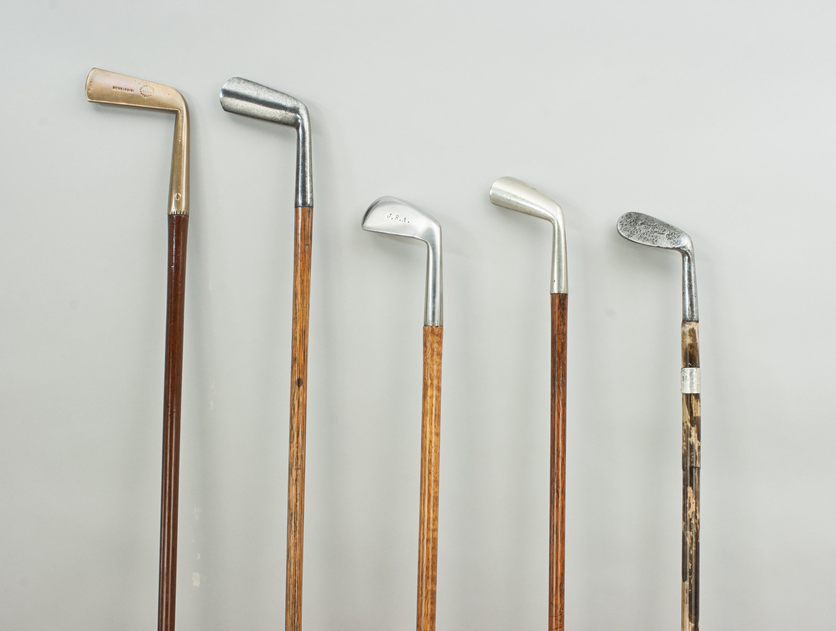 Hardwood Antique Golf Club Walking Stick Collection of 16 Canes, Sunday Clubs