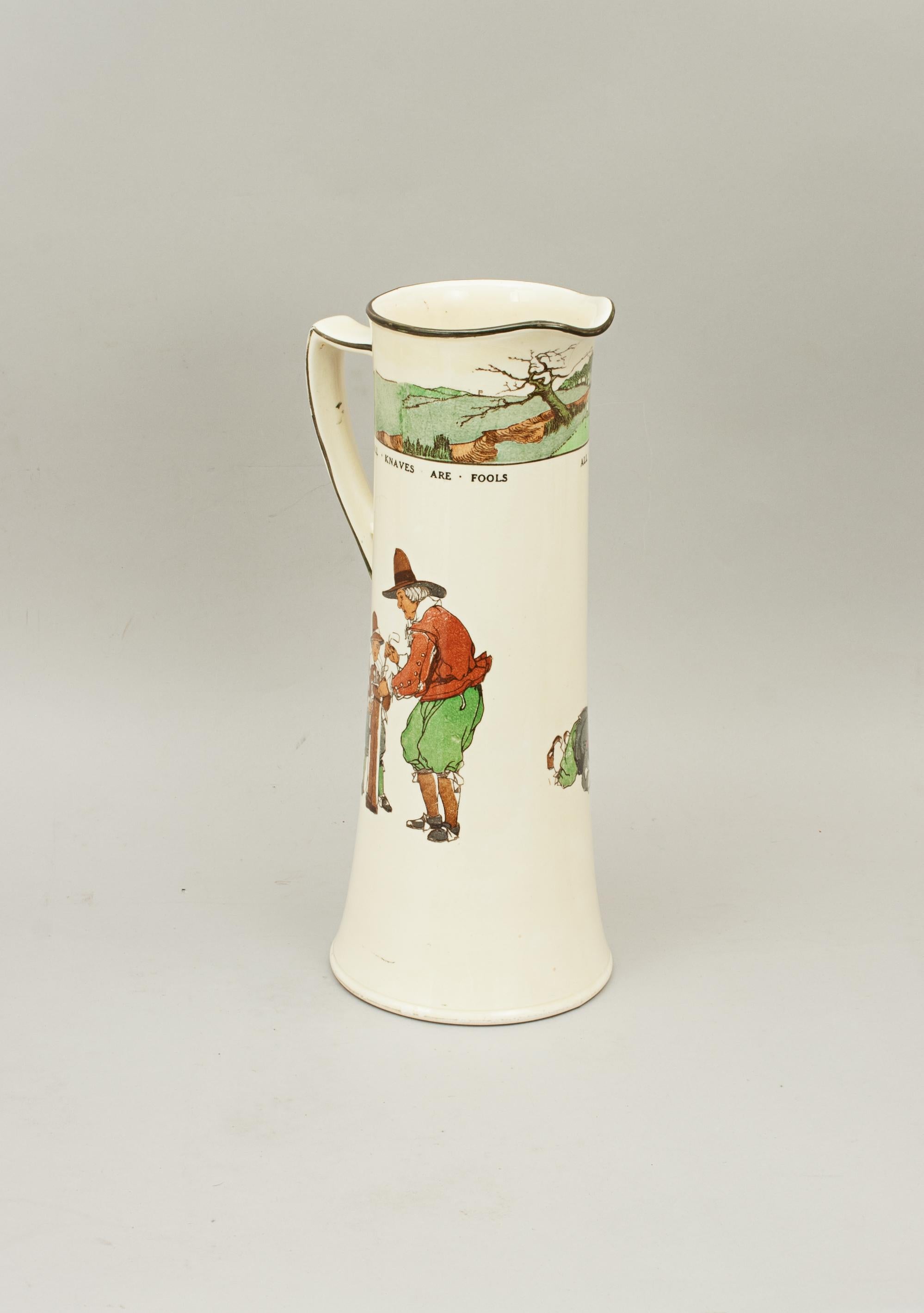 Early 20th Century Antique Golf Jug. Royal Doulton Series Ware Golf Jug, Charles Crombie