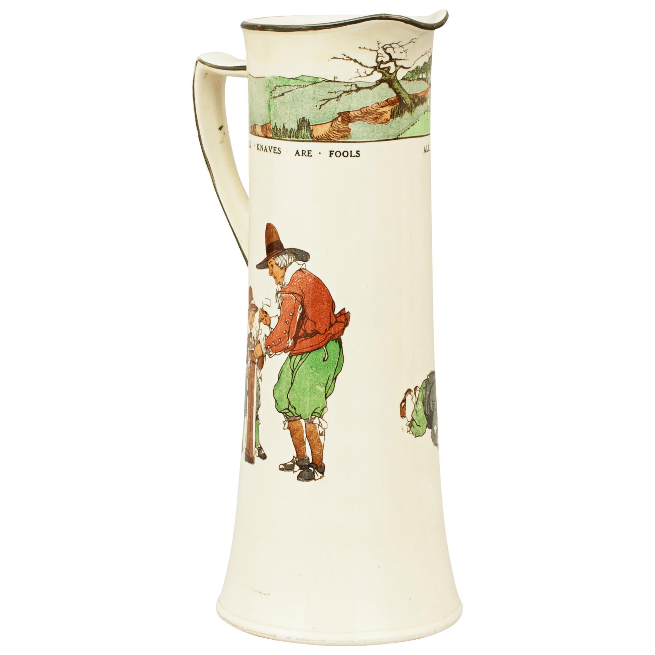 Antique Golf Jug. Royal Doulton Series Ware Golf Jug, Charles Crombie