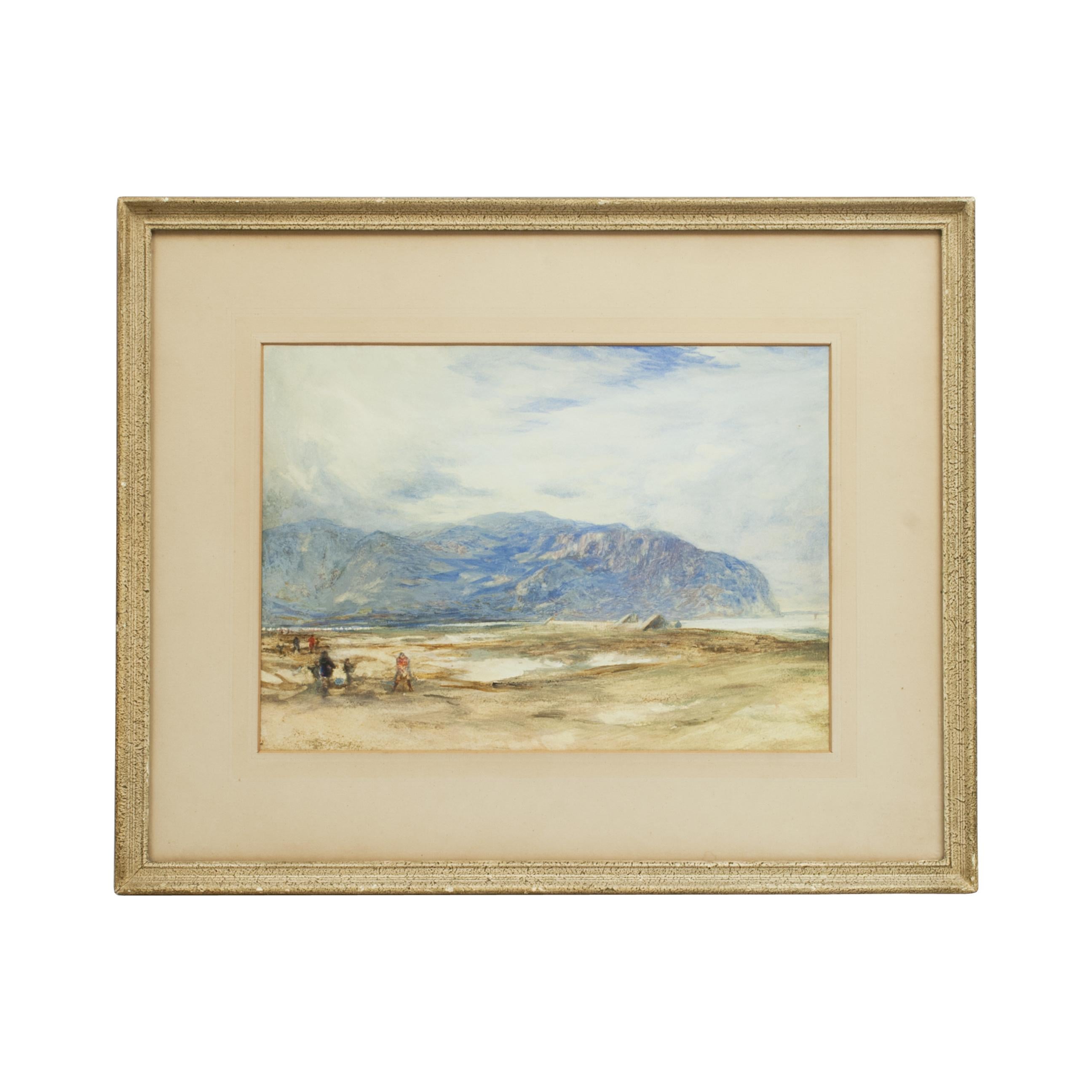 Antique Golf Painting in Watercolour of Caernarvonshire Golf Club, Wales