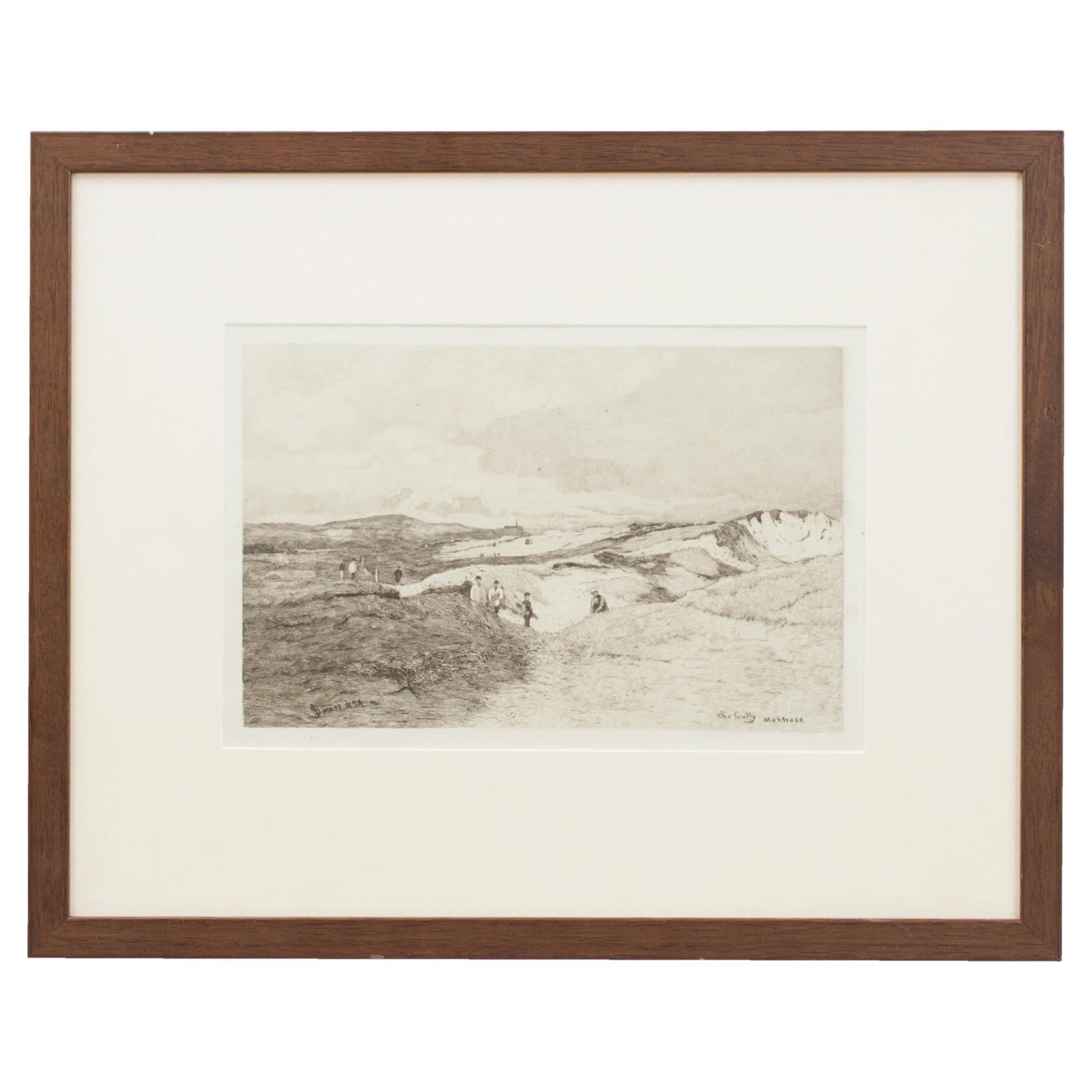 Antique Golf Picture, After John Smart The Gully, Montrose. im Angebot