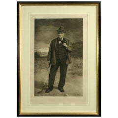 Vintage Golf Portrait, Charlie Hunter of Prestwick, Photogravure