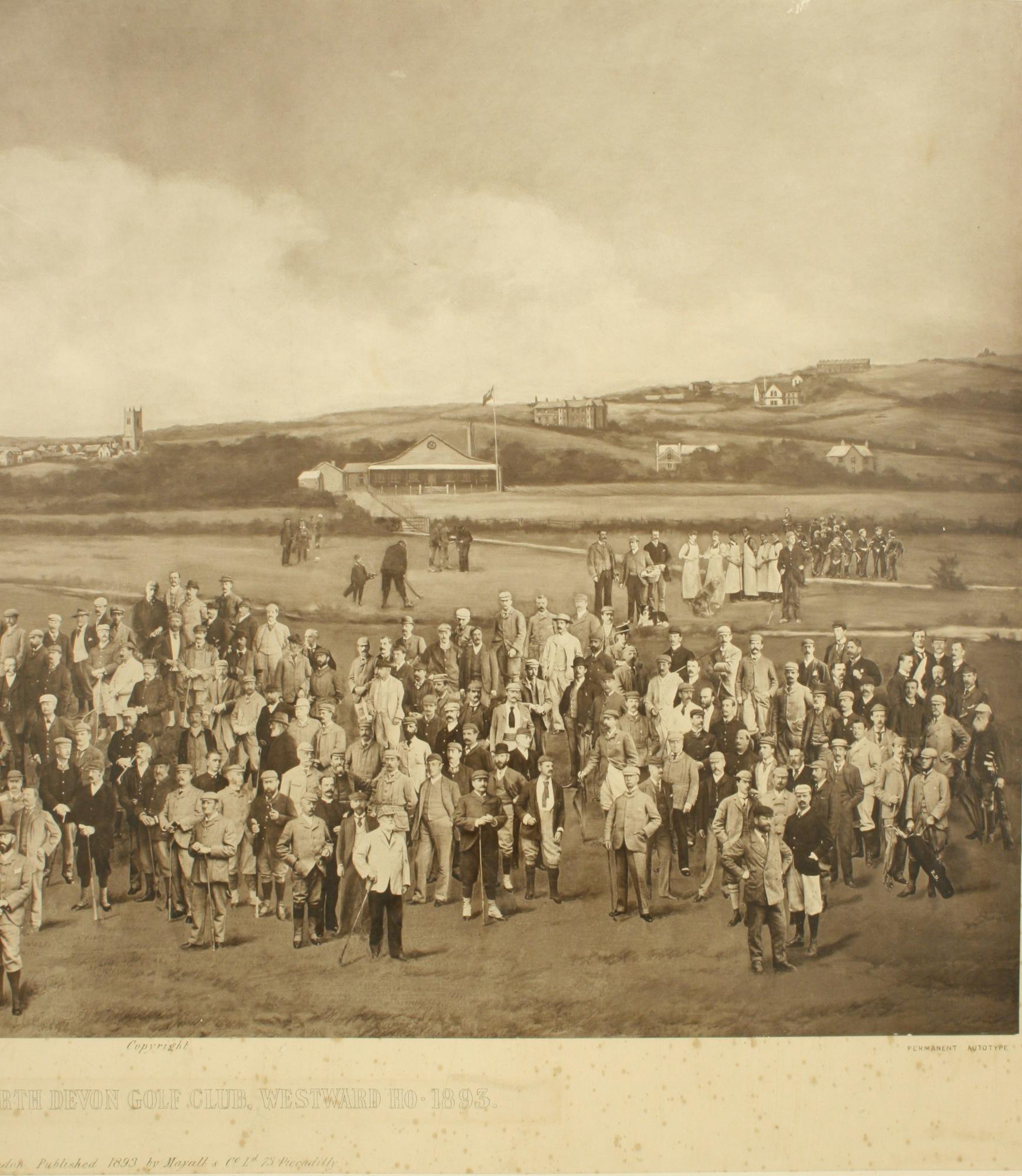 Paper Antique Golf Print, Royal North Devon Golf Club, Photogravure of Westward Ho For Sale