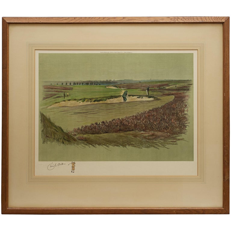 Antique Golf Print, Walton HeathOld Course, Cecil Aldin For Sale at