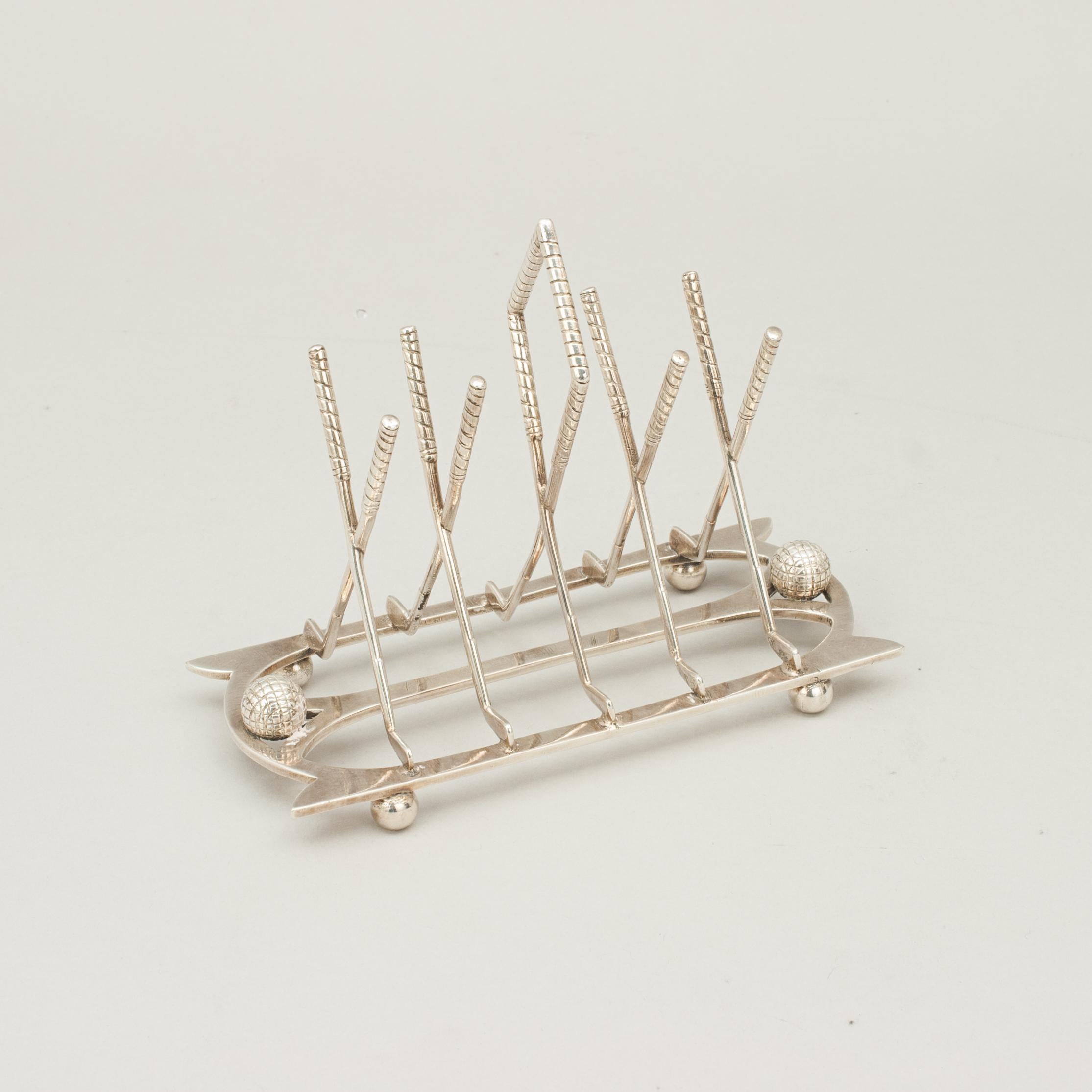 Antique Golf Toast Rack, Silver Plate 4
