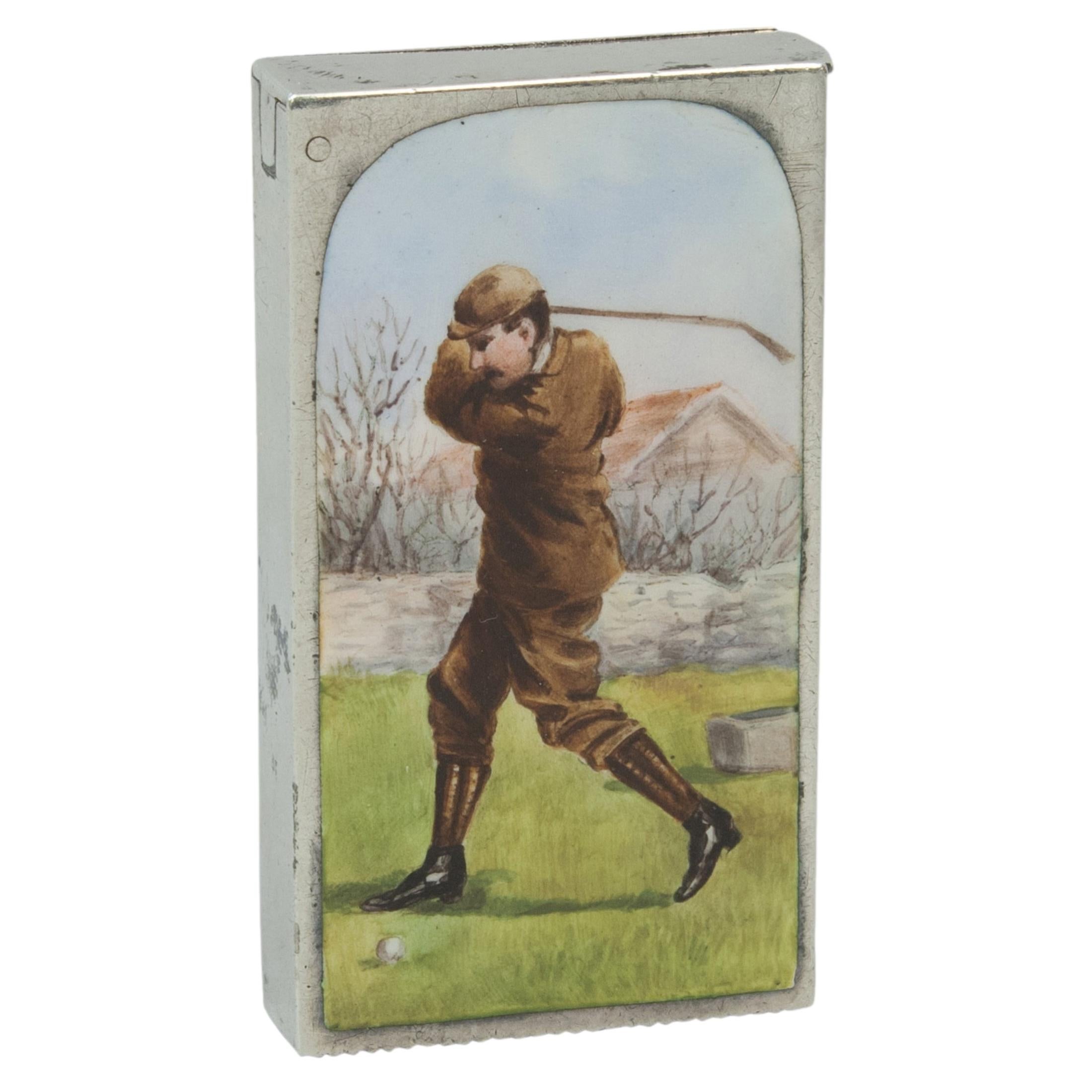 Antique Golf Vesta Case By Sampson Mordan