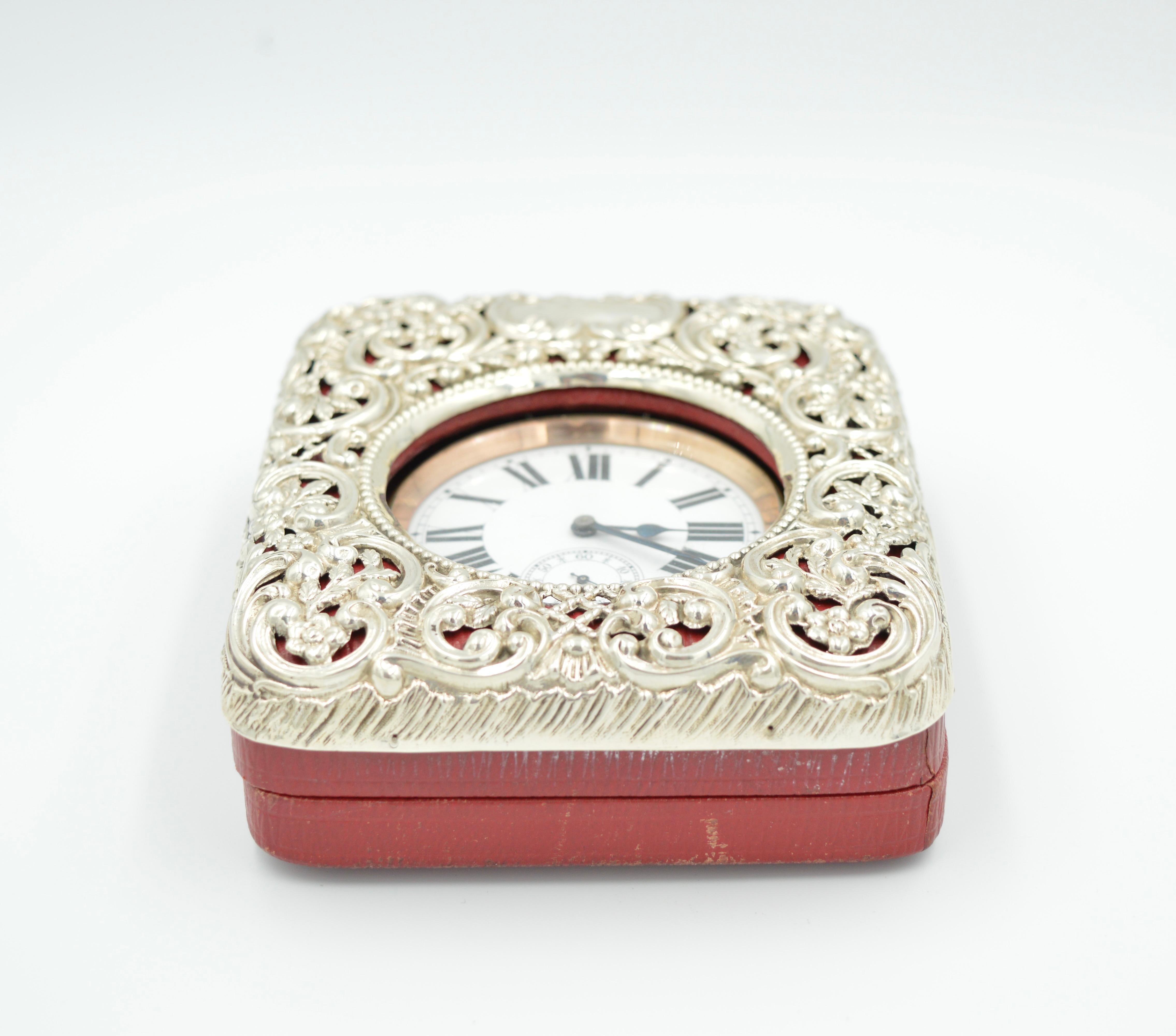 Early 20th Century Antique Goliath pocket travel desk clock