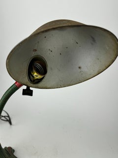 Antique Goose Neck Desk Lamp With Cast Iron Base