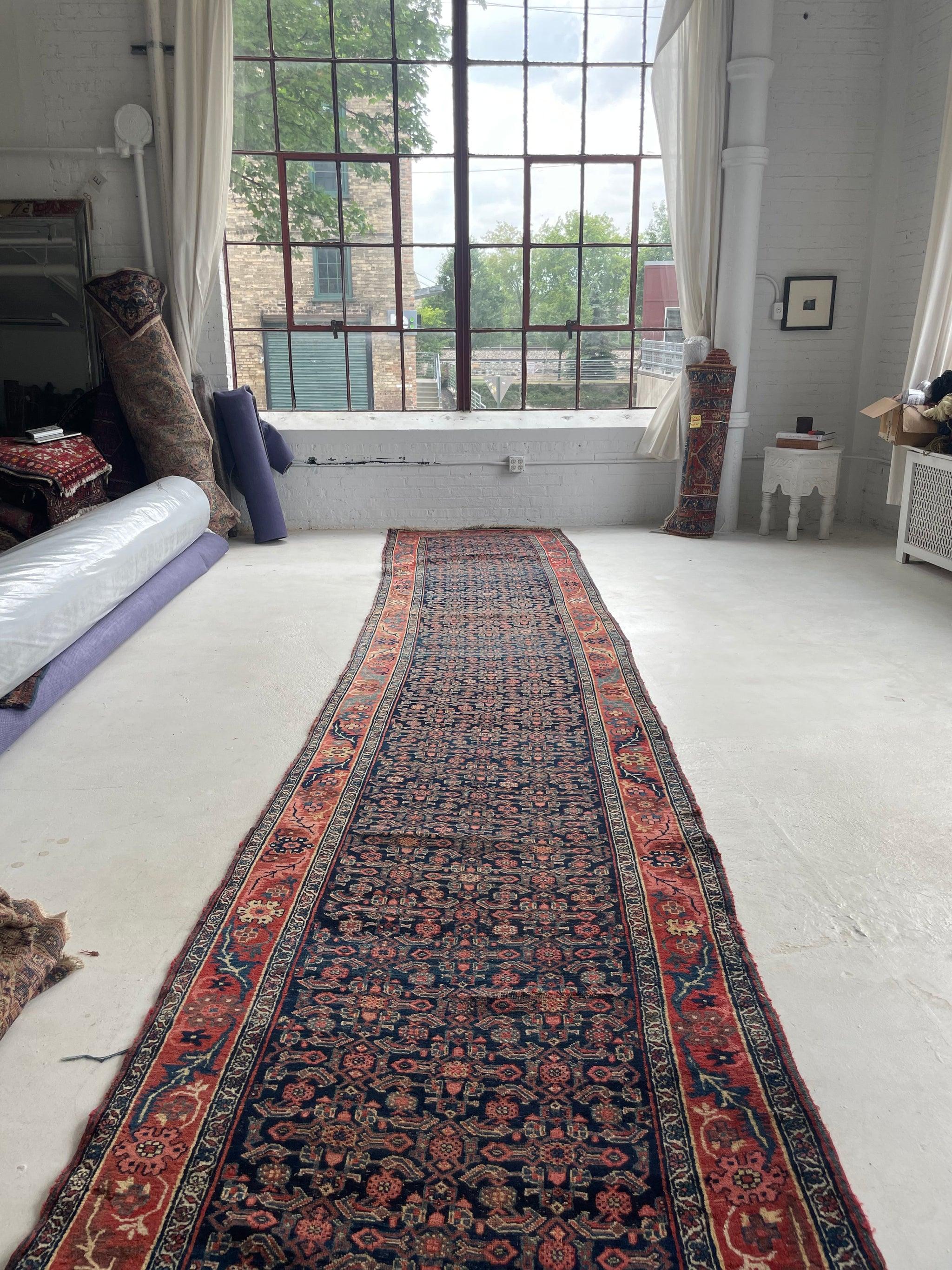 Tissage Antiquité - Magnifique tapis Halvai Bidjar avec bordure de vignes en croissance, vers 1920 en vente