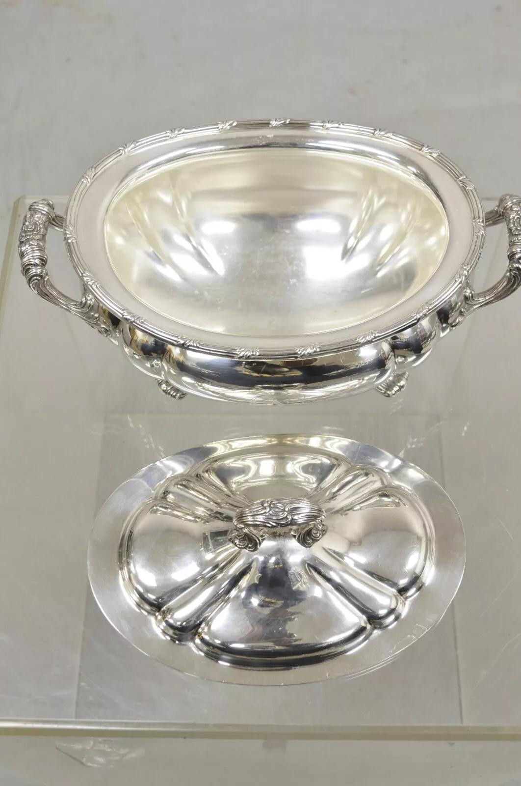 Antiguo Gorham 01121 1904 6 Pintas Sopera Victoriana con Tapa Plateada en venta 3