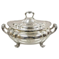 Antique Gorham 01121 1904 6 Pints Victorian Silver Plated Lidded Soup Tureen