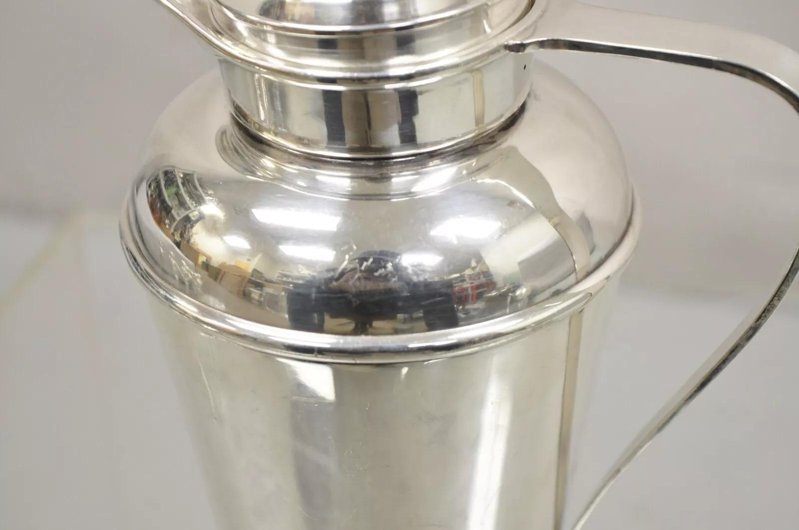 Placcato argento Antico Gorham 01219 Art Deco placcato in argento Cocktail Martini Shaker Pitcher in vendita