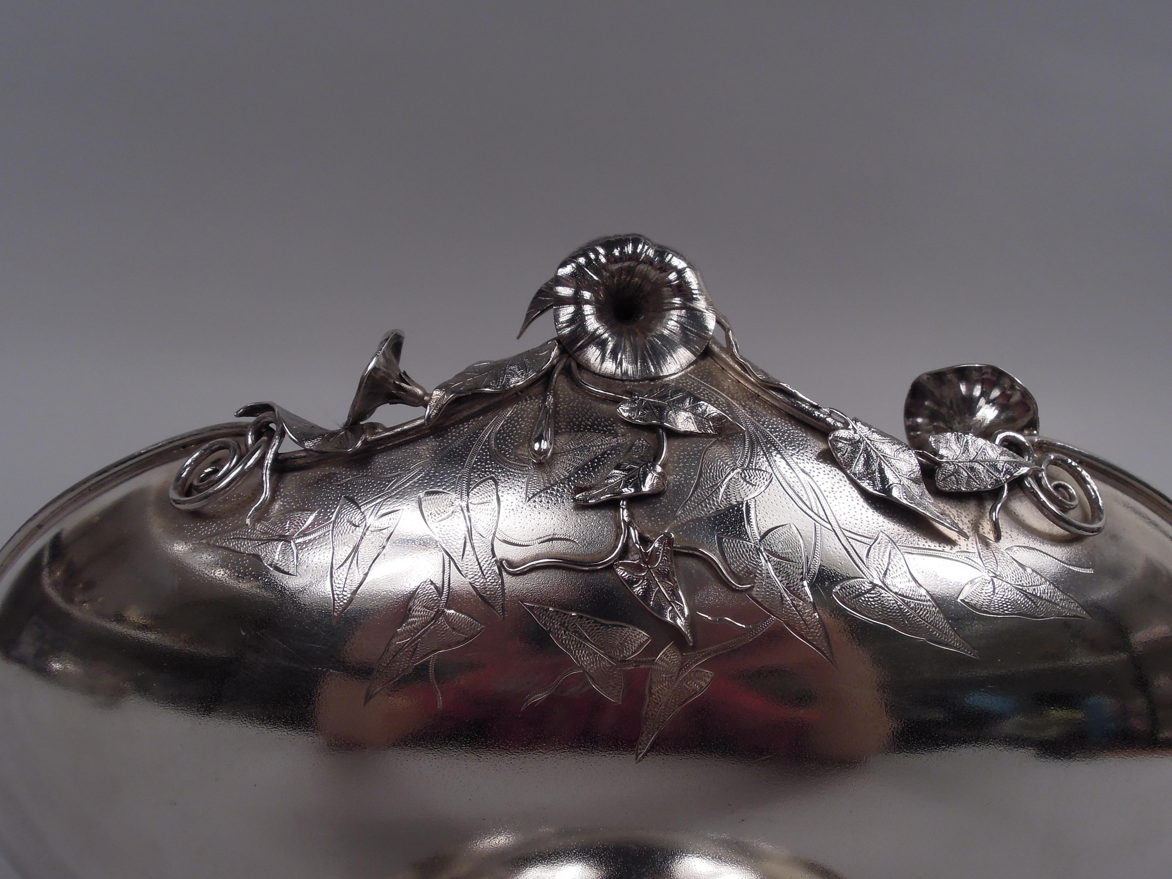 Panier à nénuphar en argent sterling antique Gorham Aesthetic de 1874 en vente 1